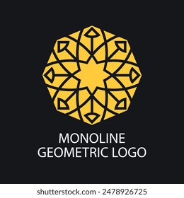 Geometric logo template Vector linear ornamental symbol