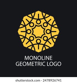 Geometric logo template Vector linear ornamental symbol