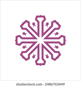 Geometric logo template Vector linear star ornamental symbol