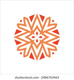 Geometric logo template Vector linear star ornamental symbol