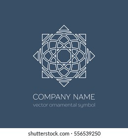 Geometric logo template. Vector linear arabic ornamental symbol