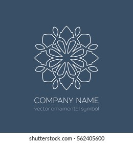 Geometric logo template. Vector linear arabic ornamental symbol