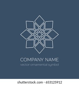 Geometric logo template. Vector linear arabic ornamental symbol