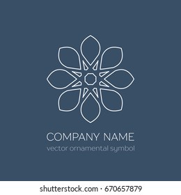 Geometric logo template. Vector linear arabic ornamental symbol