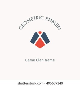Geometric logo template. Vector modern symbol for alternative or extreme sport teams and crews