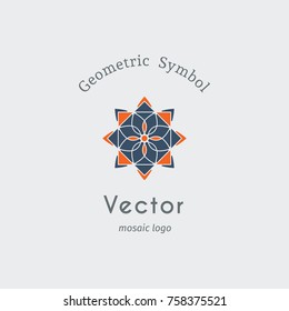 Geometric logo template. Vector mosaic symbol or emblem
