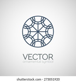 Geometric logo template. Vector ornamental lineart symbol