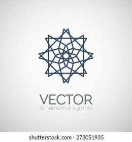 Geometric logo template. Vector ornamental lineart symbol