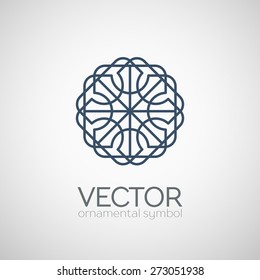 Geometric logo template. Vector ornamental lineart symbol