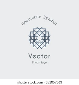 Geometric logo template. Vector ornamental lineart symbol