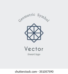 Geometric logo template. Vector ornamental lineart symbol