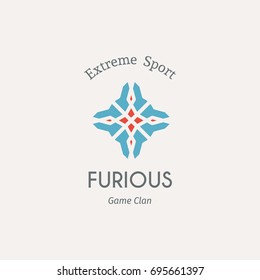 Geometric logo template. Vector symbol for alternative or extreme sport teams and crews