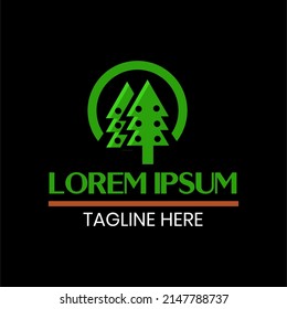 geometric logo tree symbol, simple, unique and modern design