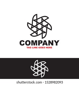 Geometric logo vector with monoline style.eps10