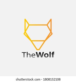 geometric logo the wolf vector 