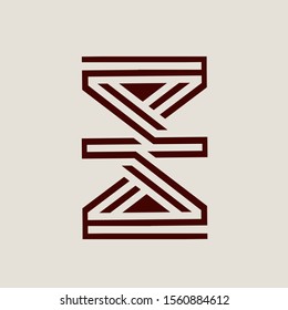 Geometric logo.Decorative icon isolated on light background.Decor elements.Structural design graphic shape for branding.Ornamental concept sign.Abstract style art.Ethnic motif symbol.