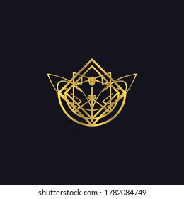 logotipos geométricos, líneas geométricas de diamante e inspiración del logotipo de la corona. logotipo premium