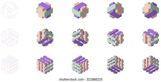 geometric logos "drawers"