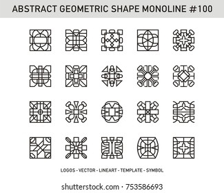 Geometric logos set. Futuristic line shapes. Stock vector Design.
