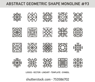 Geometric logos set. Futuristic line shapes. Stock vector Design.