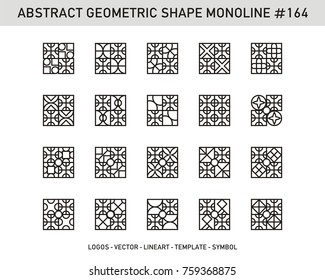 Geometric logos set. Futuristic line shapes. Stock vector Design.