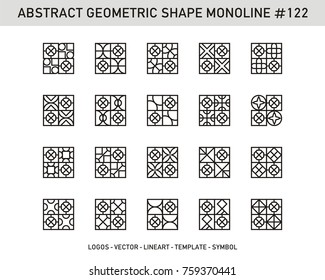 Geometric logos set. Modern line shapes. Stock vector Design.