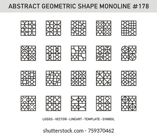 Geometric logos set. Modern line shapes. Stock vector Design.