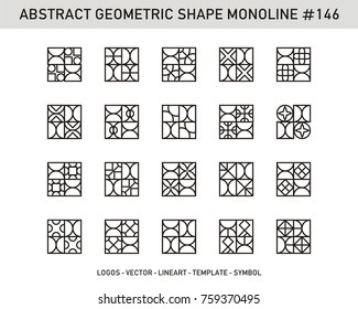 Geometric logos set. Modern line shapes. Stock vector Design.