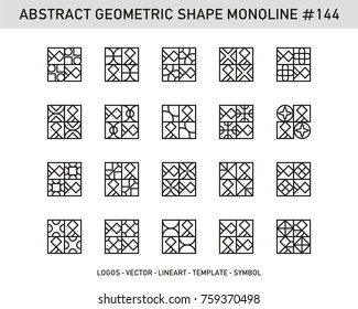 Geometric logos set. Modern line shapes. Stock vector Design.