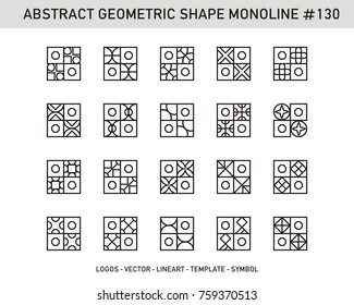 Geometric logos set. Modern line shapes. Stock vector Design.