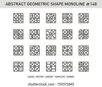 Geometric logos set. Modern line shapes. Stock vector Design.