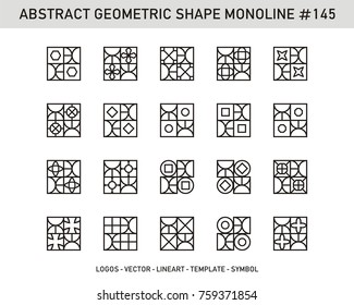 Geometric logos set. Modern line shapes. Stock vector Design.