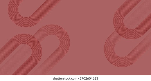 Geometric looping red lines on maroon background