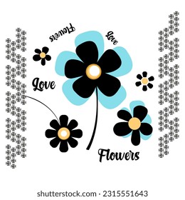 geometric love flowers pattern background texture and abstract design