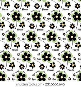 geometric love flowers pattern background texture and abstract design