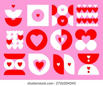 Geometric Love Shapes Collection and Elements