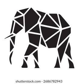 geometric low poly elephant design
