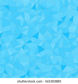 Geometric low poly graphic. Abstract background of triangular facets. Blue vector pattern.