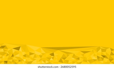 Fondo geométrico de paisaje de bajo poli en textura de esquema de color amarillo vivo