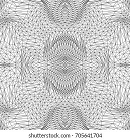 Geometric low poly triangle linear vector seamless pattern