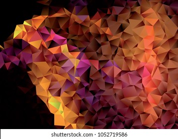 Geometric low polygonal background. Abstract multicolor mosaic backdrop. Design element for book covers, presentations layouts, title backgrounds.  Vector clip art.