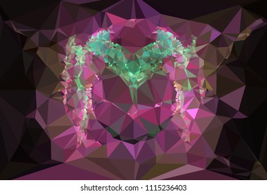 Geometric low polygonal background. Abstract multicolor mosaic backdrop. Design element for book covers, presentations layouts, title backgrounds. Vector clip art.