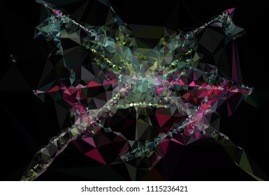 Geometric low polygonal background. Abstract multicolor mosaic backdrop. Design element for book covers, presentations layouts, title backgrounds. Vector clip art.
