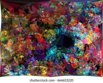 Geometric low polygonal background. Abstract multicolor mosaic backdrop. Design element for book covers, presentations layouts, title backgrounds. Vector clip art.