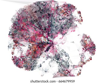 Geometric low polygonal background. Abstract multicolor mosaic backdrop. Design element for book covers, presentations layouts, title backgrounds. Vector clip art.