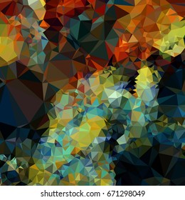 Geometric low polygonal background. Abstract multicolor mosaic backdrop. Design element for book covers, presentations layouts, title backgrounds. Vector clip art.