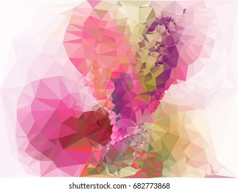 Geometric low polygonal background. Abstract multicolor mosaic backdrop. Design element for book covers, presentations layouts, title backgrounds. Vector clip art.