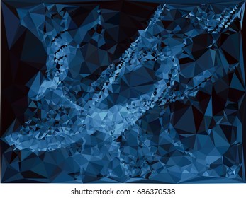 Geometric low polygonal background. Abstract multicolor mosaic backdrop. Design element for book covers, presentations layouts, title backgrounds. Vector clip art.