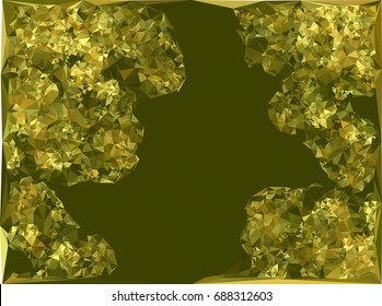 Geometric low polygonal background. Abstract mosaic backdrop in green tone. Design element for book covers, presentations layouts, title backgrounds. Vector clip art.