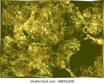 Geometric low polygonal background. Abstract mosaic backdrop in green tone. Design element for book covers, presentations layouts, title backgrounds. Vector clip art.